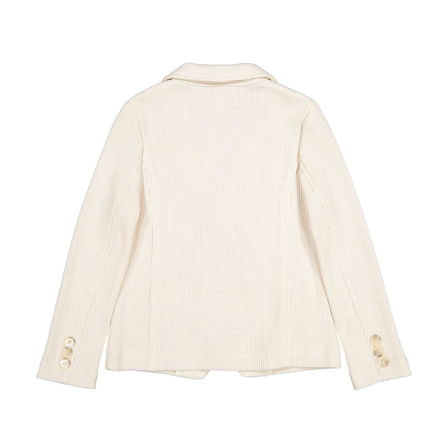 Boys and Arrows Beige Double Breasted Waffle Blazer