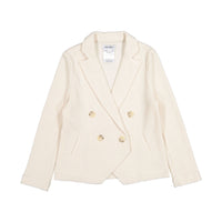 Boys and Arrows Beige Double Breasted Waffle Blazer