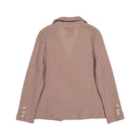 Boys and Arrows Taupe Double Breasted Waffle Blazer