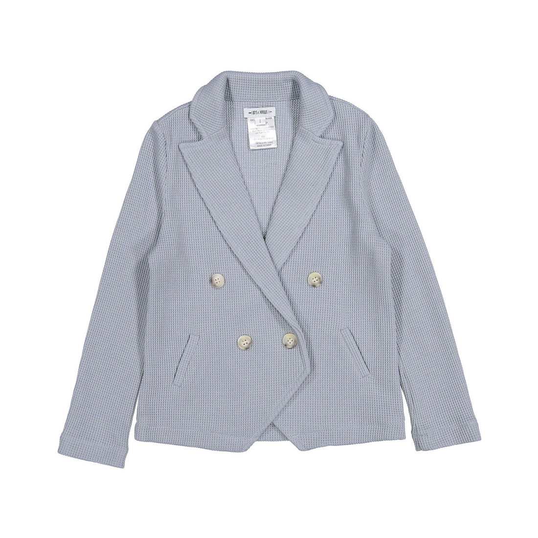 Boys and Arrows Dusty Blue Double Breasted Waffle Blazer