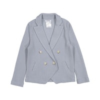Boys and Arrows Dusty Blue Double Breasted Waffle Blazer