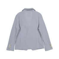 Boys and Arrows Dusty Blue Double Breasted Waffle Blazer