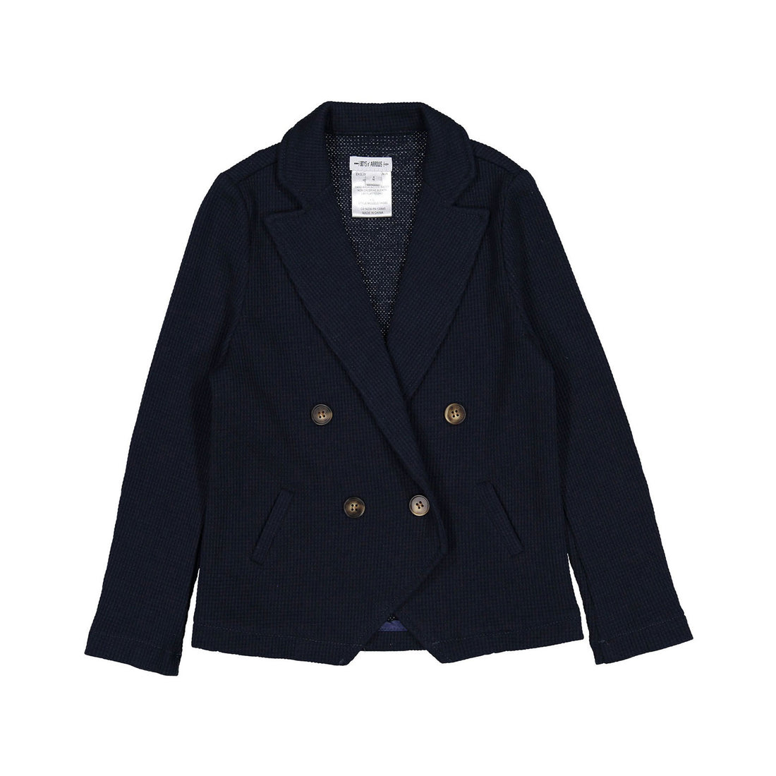 Boys and Arrows Navy Double Breasted Waffle Blazer