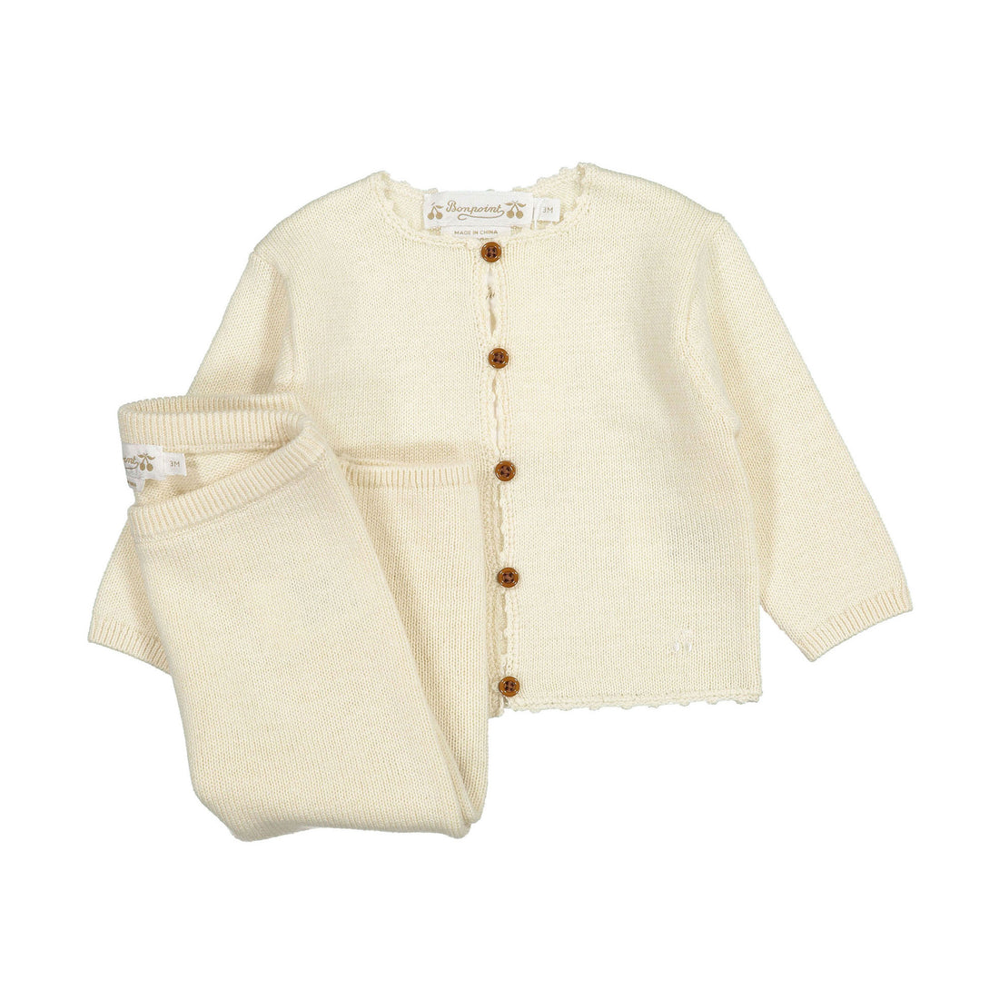 Bonpoint Ecru Engelou Baby Set