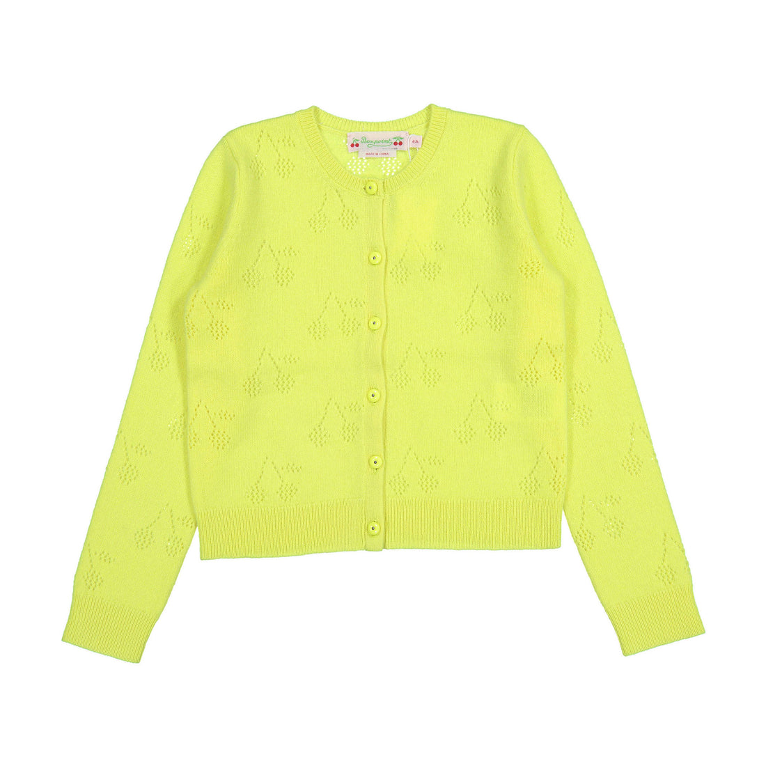 Bonpoint Fluo Yellow Thindra Cardigan