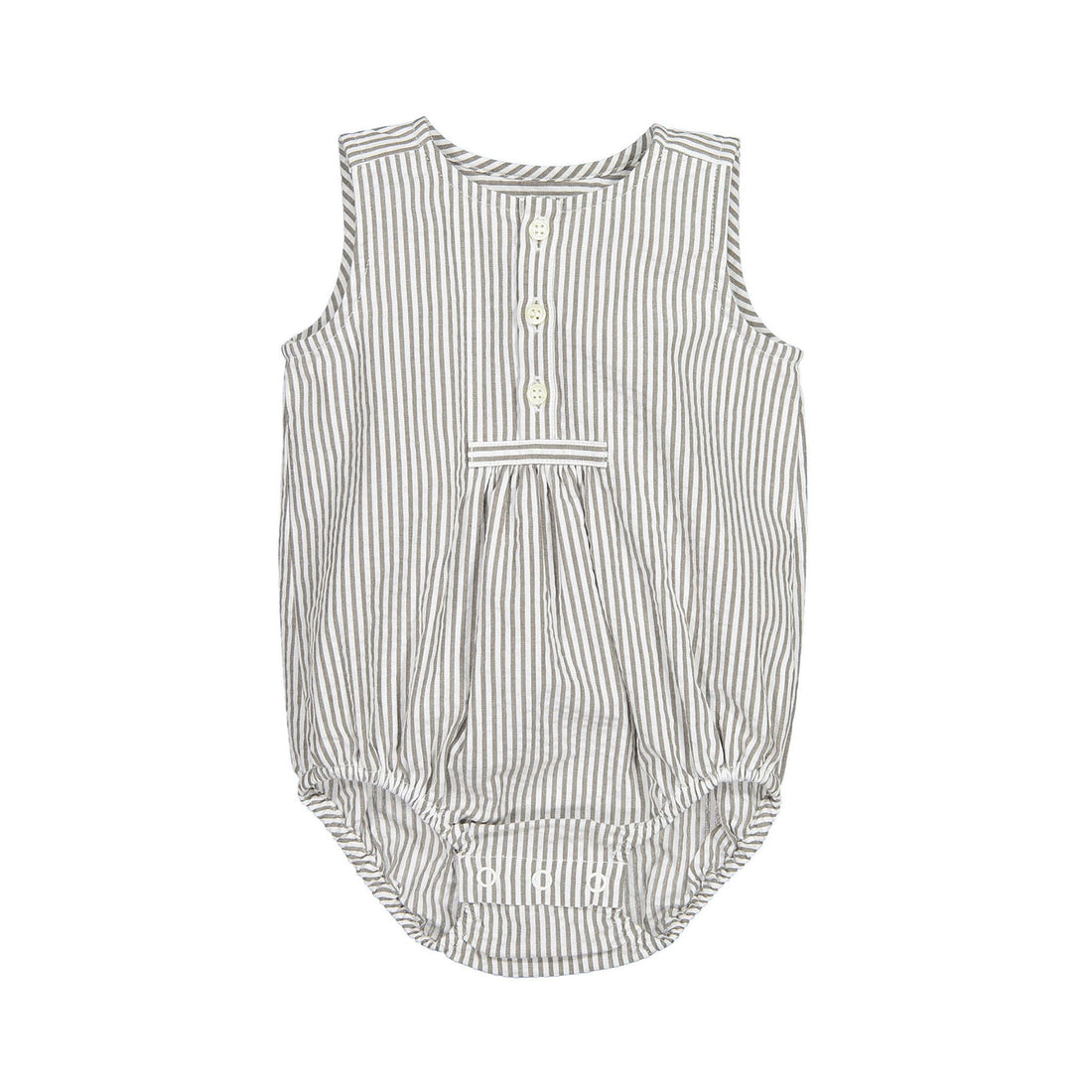 Bonpoint Taupe Stripes Nico Romper