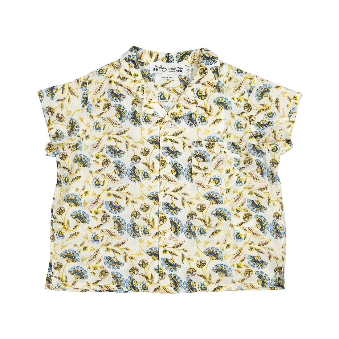 Bonpoint Chalk Floral Gerald Baby Shirt