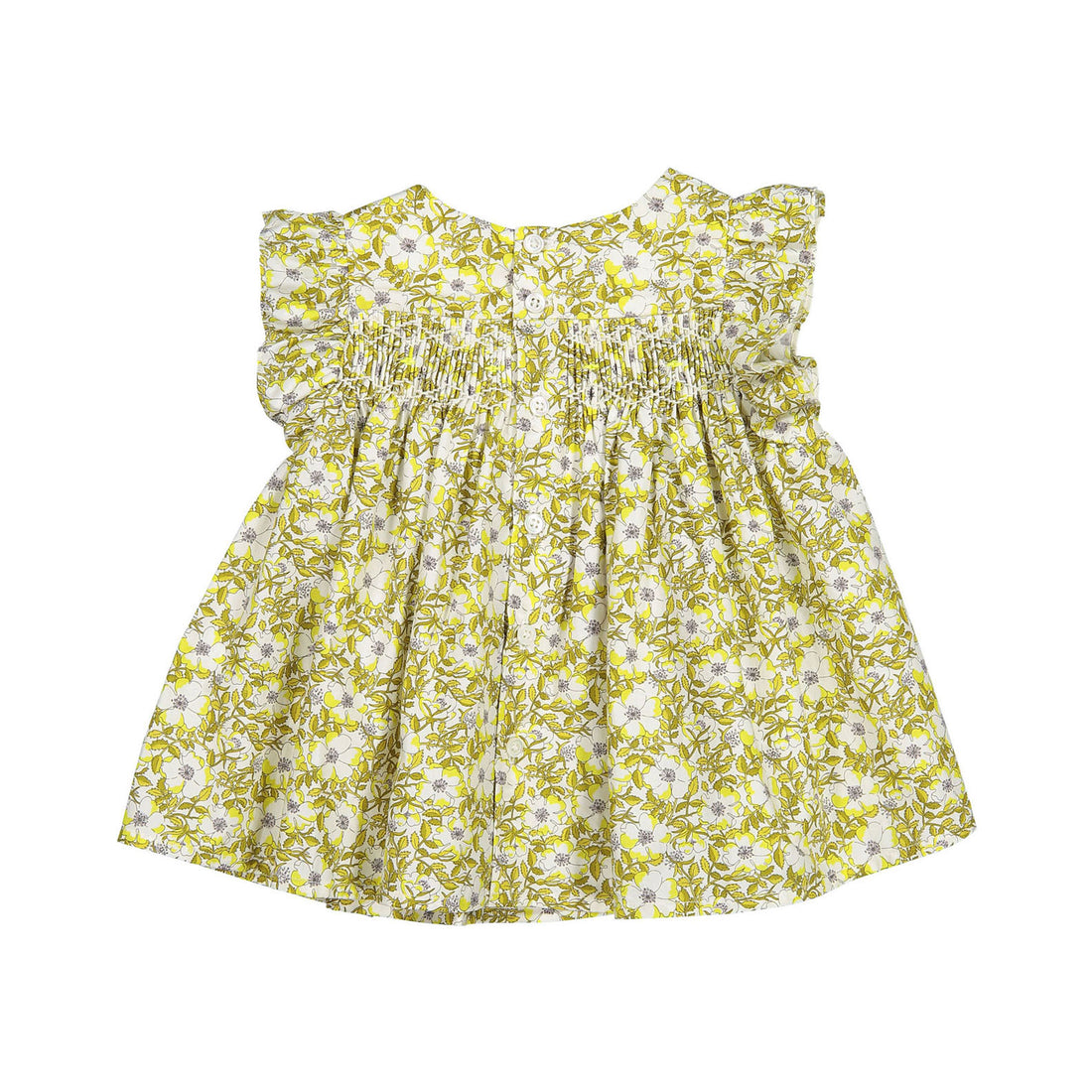 Bonpoint Lemon Liberty Naomie Smocked Baby Blouse