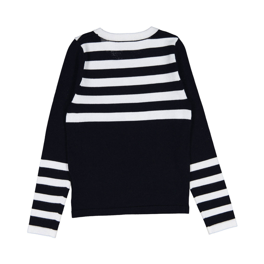 Autumn Cashmere Navy/White Viscose Mixed Stripe Sweater