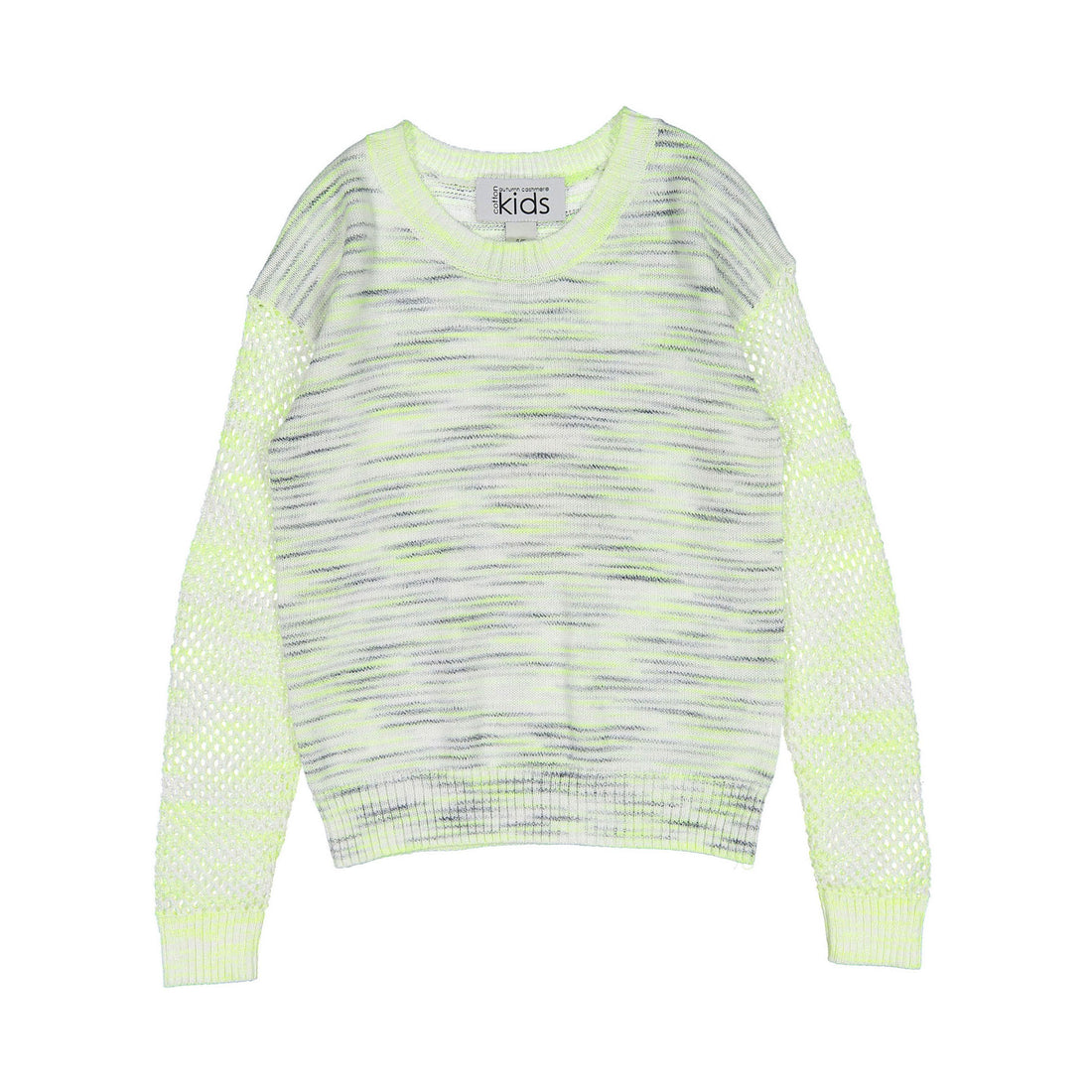Autumn Cashmere Glowstick/Salt And Pepper Mesh Sleeve Sweater