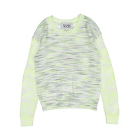 Autumn Cashmere Glowstick/Salt And Pepper Mesh Sleeve Sweater