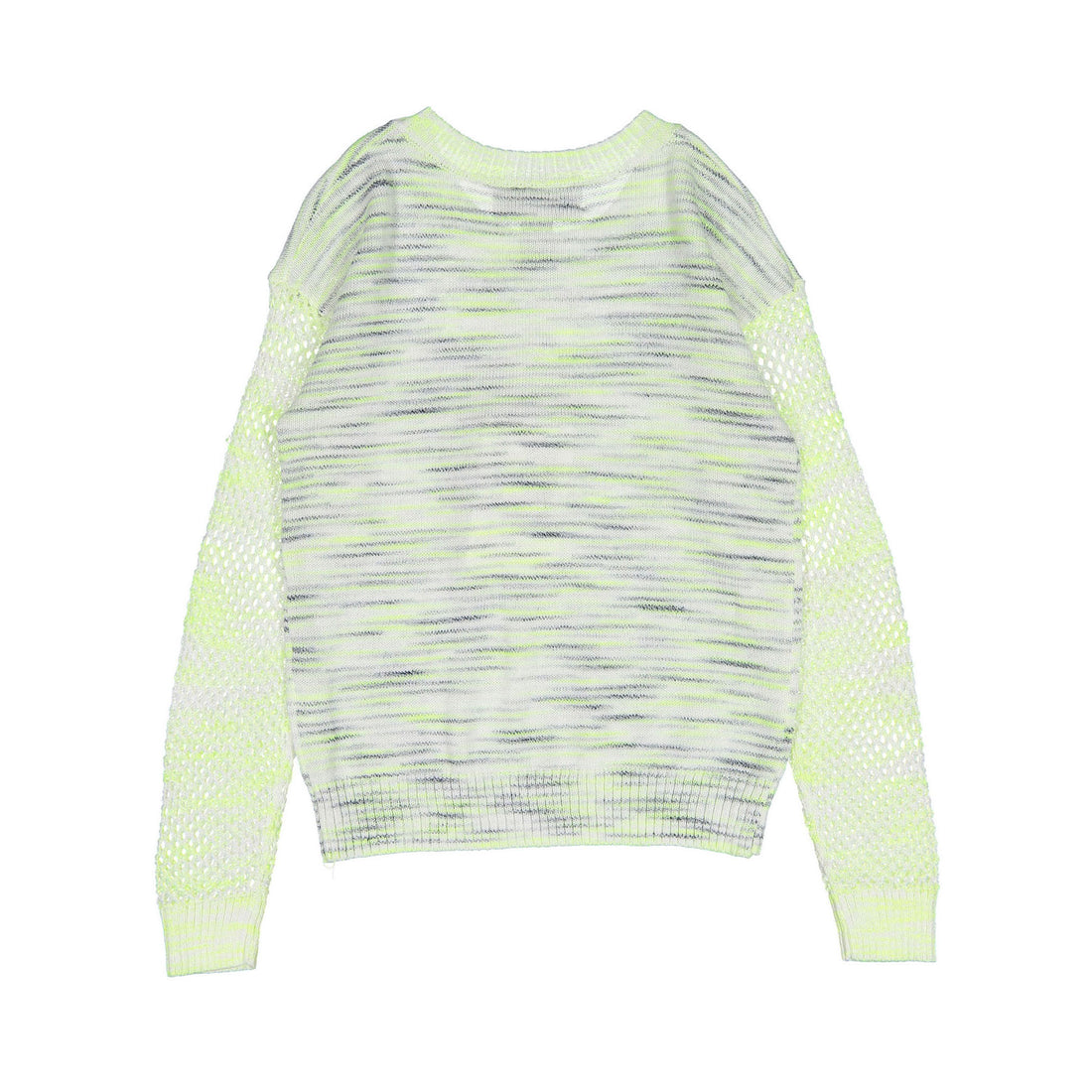Autumn Cashmere Glowstick/Salt And Pepper Mesh Sleeve Sweater