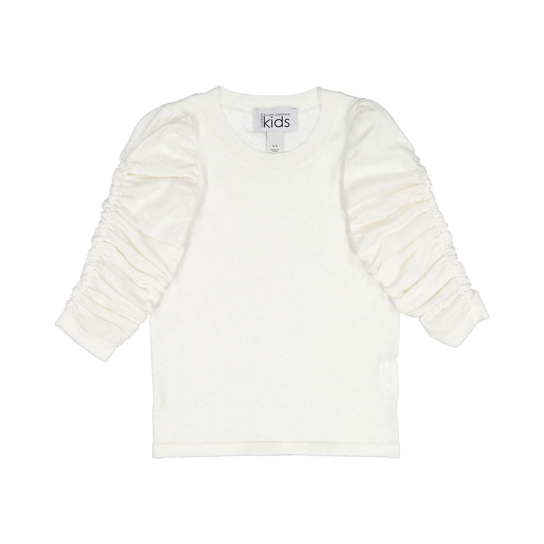 Autumn Cashmere Snow White Elbow Length Ruched Sweater