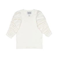 Autumn Cashmere Snow White Elbow Length Ruched Sweater