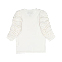 Autumn Cashmere Snow White Elbow Length Ruched Sweater