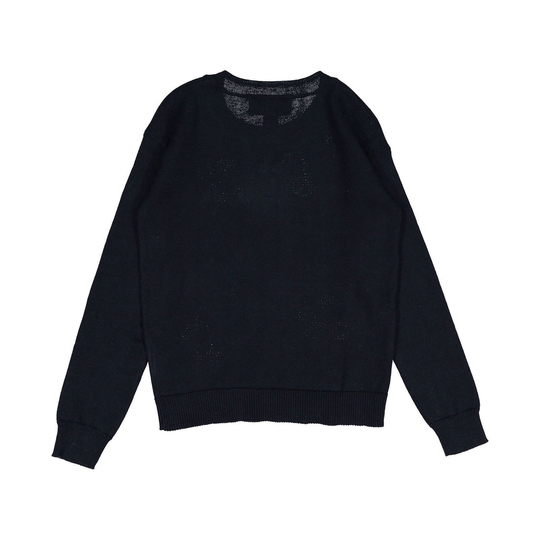 Autumn Cashmere Navy Blue Pointelle Cherry Crew Sweater