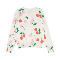 Autumn Cashmere White/Red/Pink Chery Print Crew Sweater