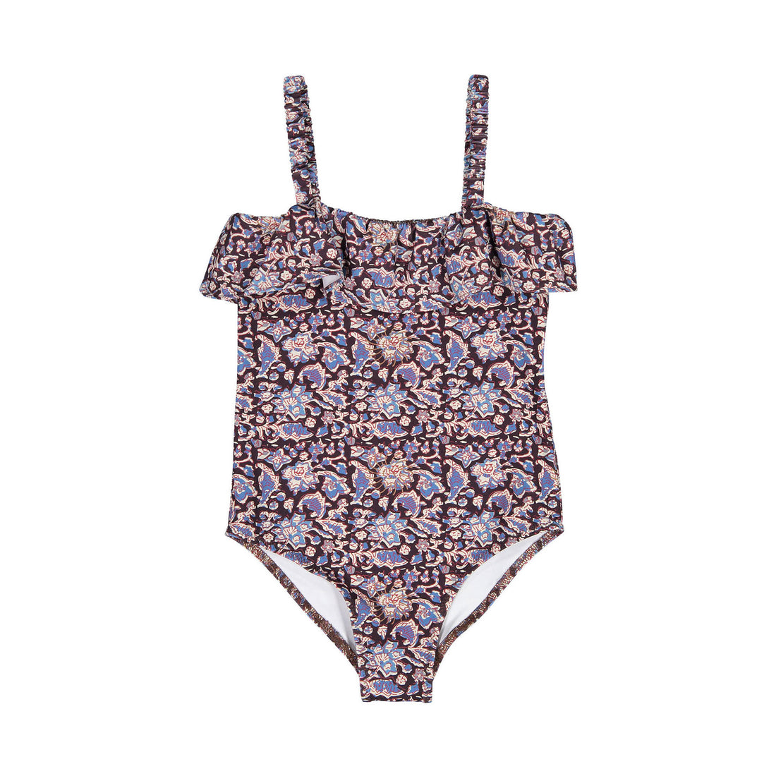 Sea Lilac Amaki Border Print One Piece