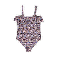 Sea Lilac Amaki Border Print One Piece