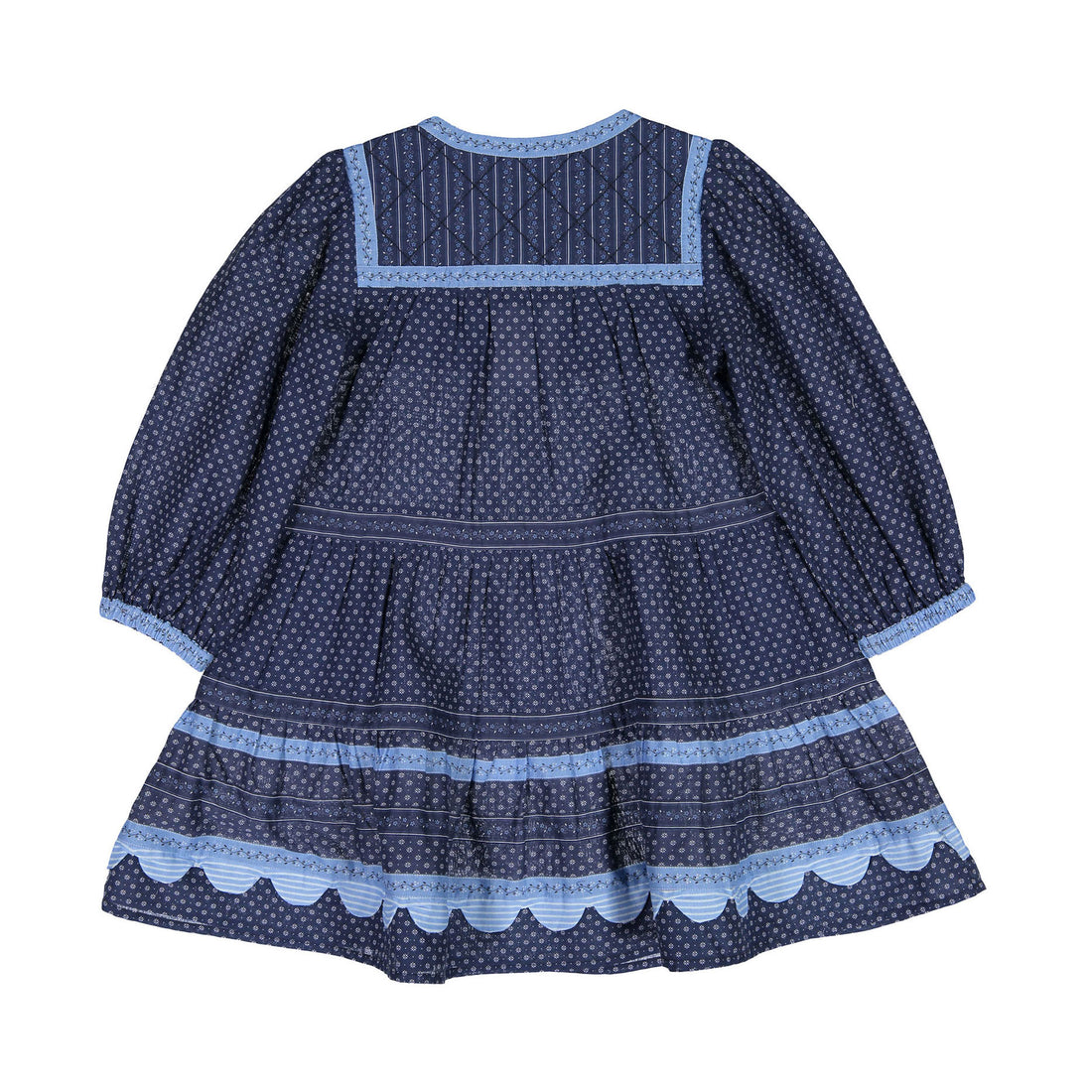 Sea Palmer Print Long Sleeve Dress