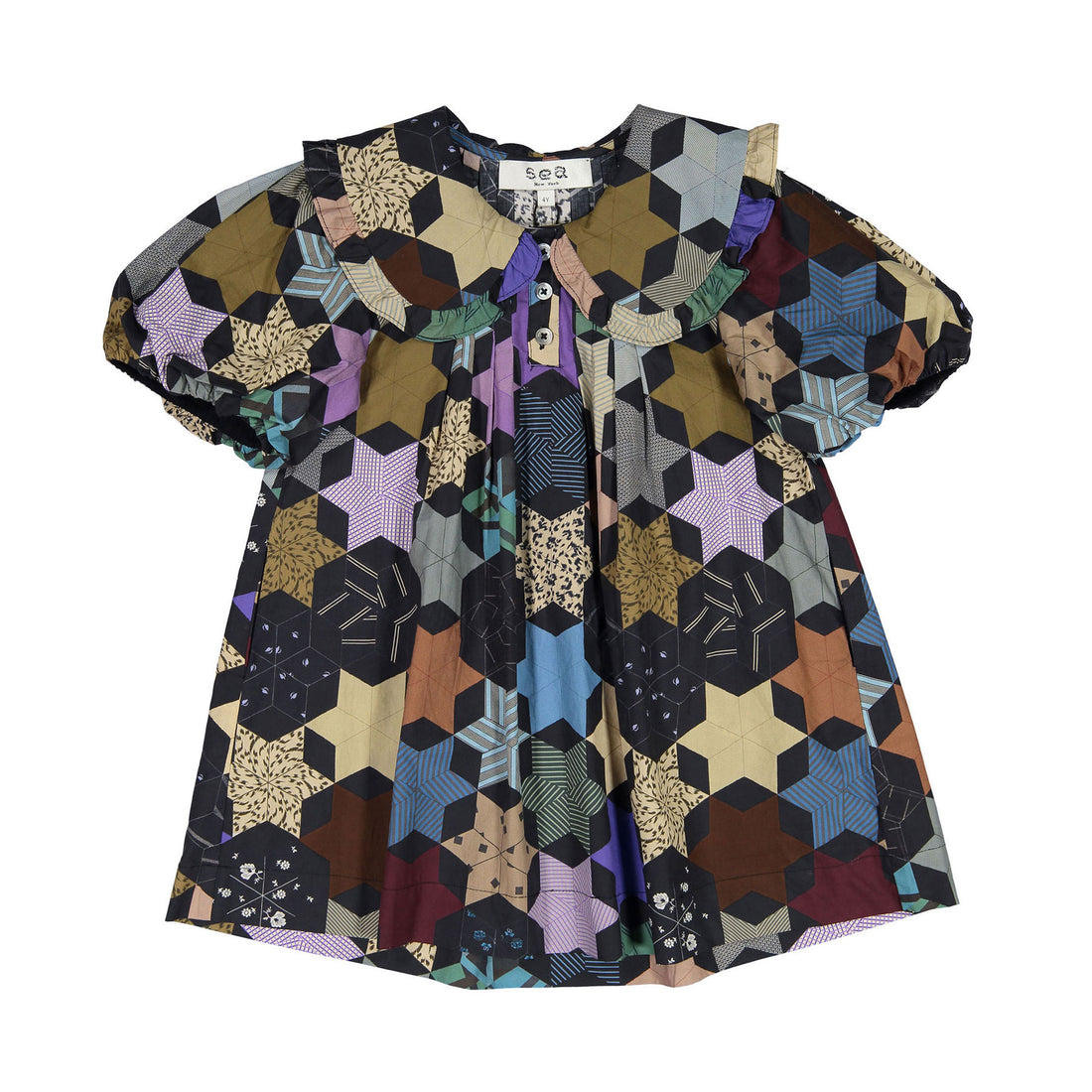 Sea Multi Estrella Print Puff Sleeve Dress