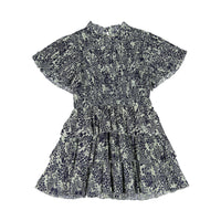 Sea Navy Priya Print Smocked Dress