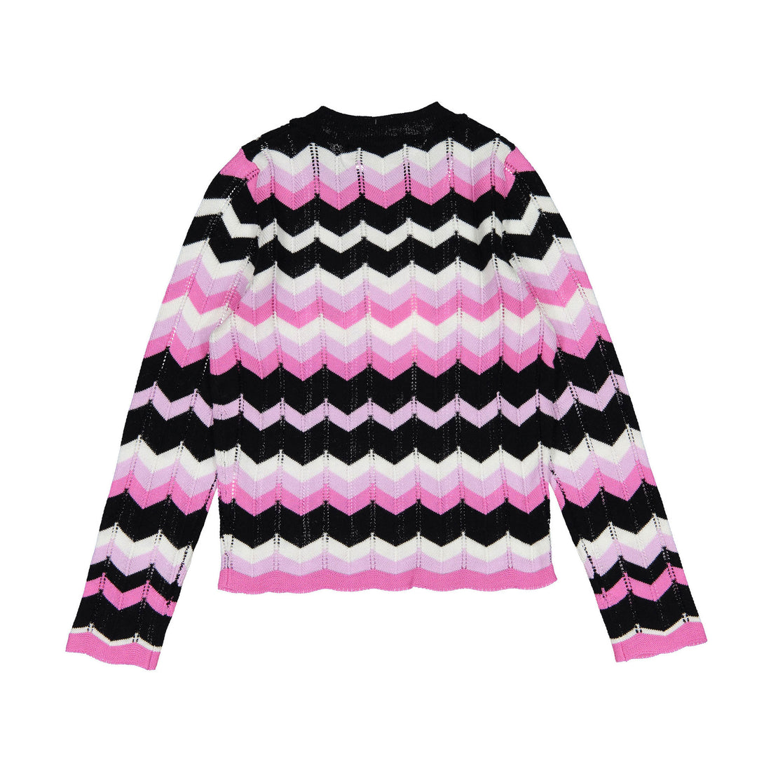 Autumn Cashmere White/Black/ink Chevron Stitch Crew Sweater
