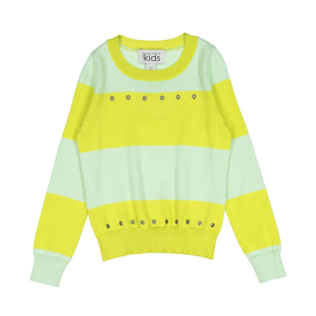 Autumn Cashmere Tennis Ball Rugby Stripe With Grommets Sweater