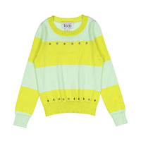 Autumn Cashmere Tennis Ball Rugby Stripe With Grommets Sweater