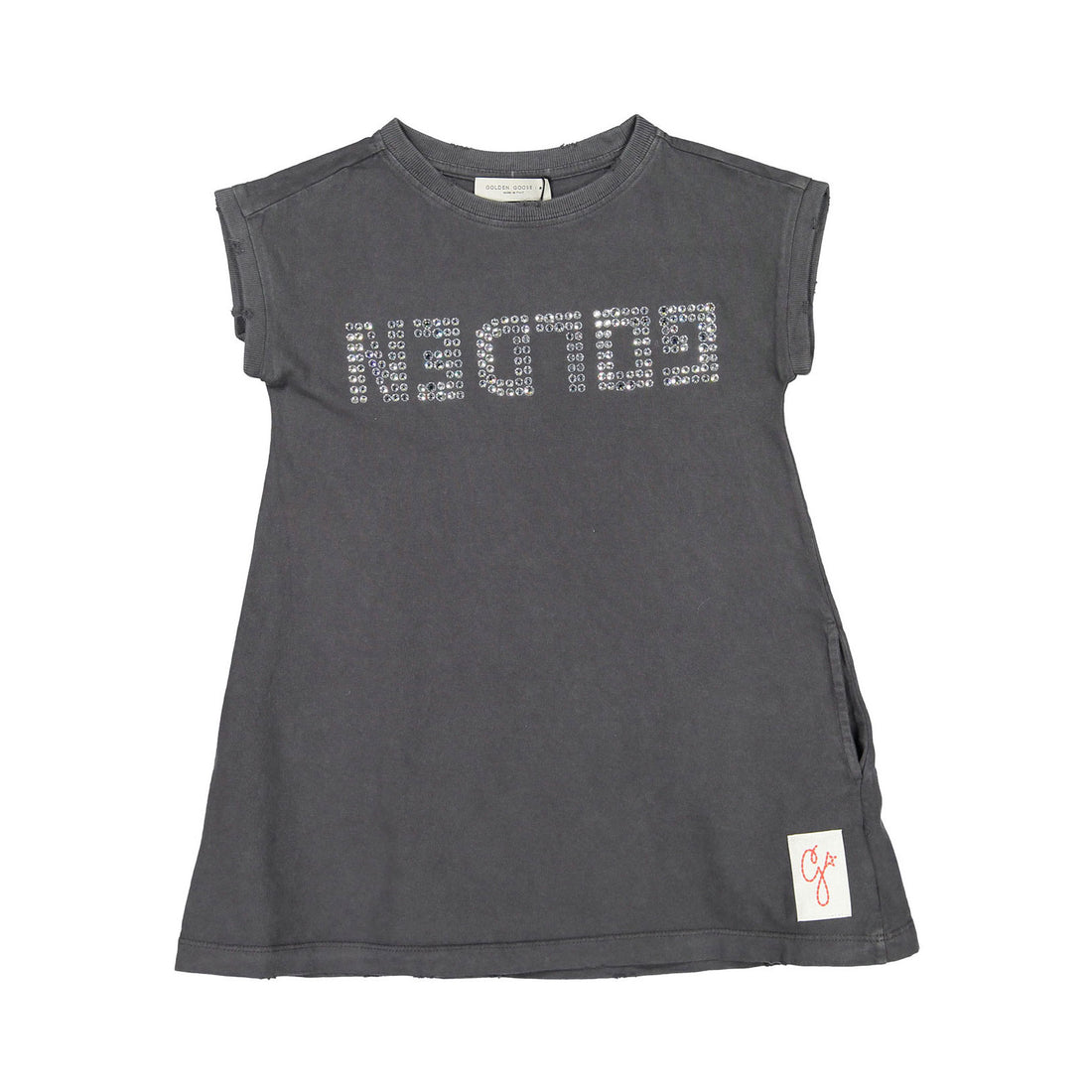 Golden Goose Anthracite Distressed Crystal Dress