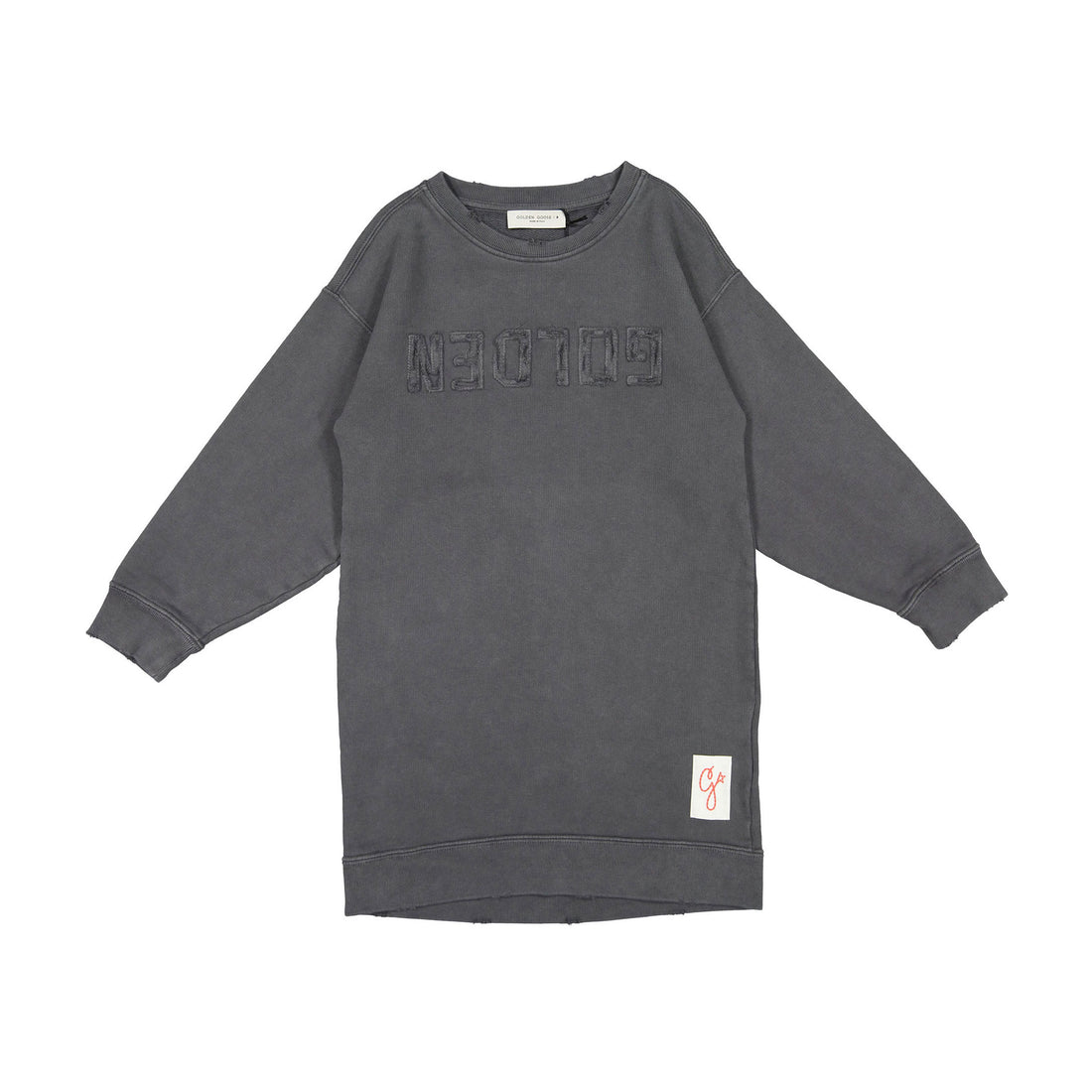 Golden Goose Anthracite Distressed Logo Dress