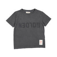 Golden Goose Anthracite Distressed Logo Tee