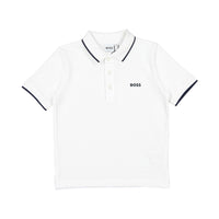 Hugo Boss White Perm Ss Polo