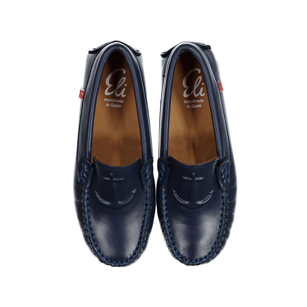 Papanatas Navy Leather Anchor Loafers – Ladida