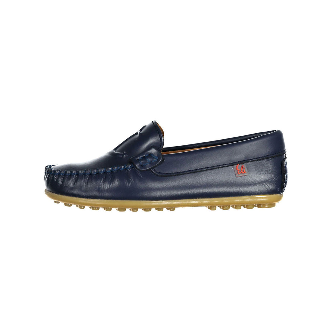 Papanatas Navy Leather Anchor Loafers