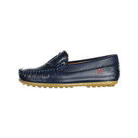 Papanatas Navy Leather Anchor Loafers