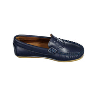 Papanatas Navy Leather Anchor Loafers