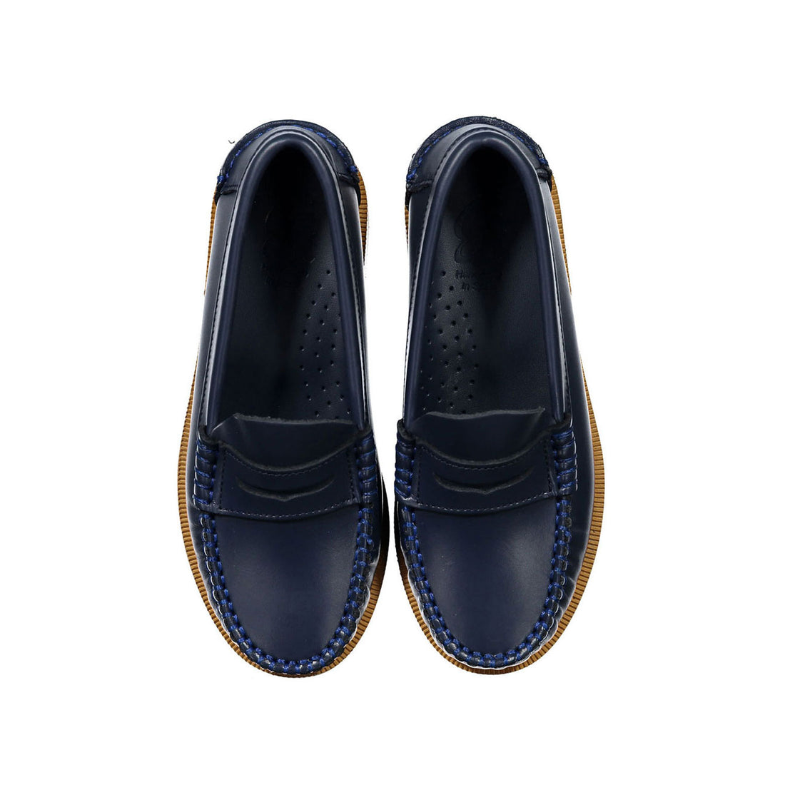 Papanatas Navy Leather Classic Penny Loafers