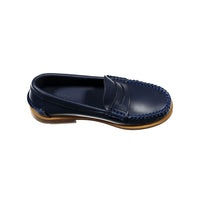 Papanatas Navy Leather Classic Penny Loafers