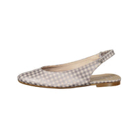 Papanatas Beige Gingham Slingback Flat