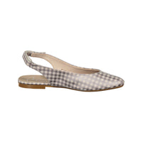 Papanatas Beige Gingham Slingback Flat