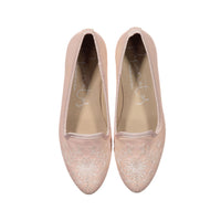 Papanatas Pale Rose Leather Embroidered Smoking Slipper