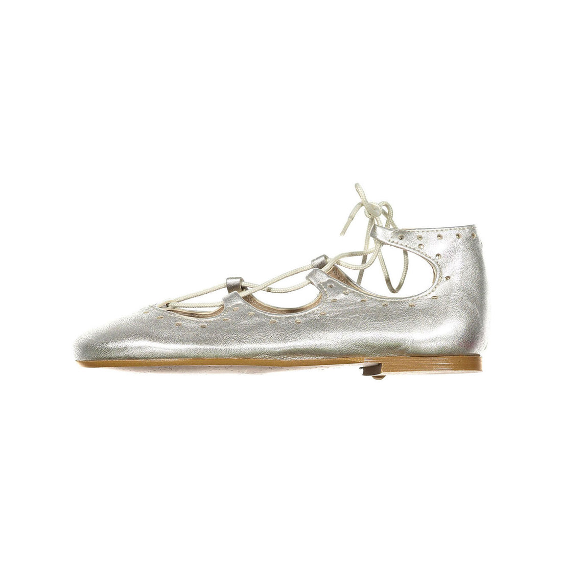 Papanatas Silver Metallic Tri-Colsure Shoes