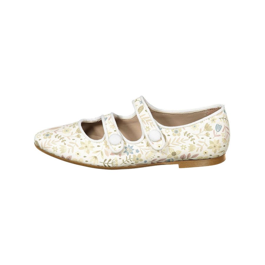 Papanatas Pastel Floral Double Strap Flats