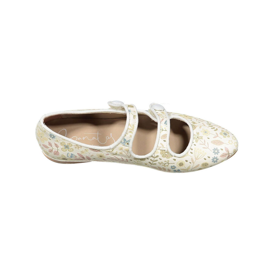 Papanatas Pastel Floral Double Strap Flats
