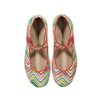 Papanatas Colorful Zig Zag Print Mary Janes