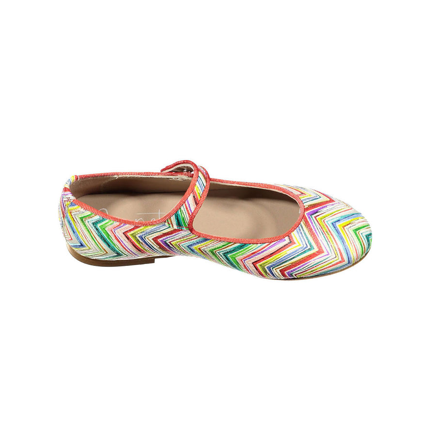 Papanatas Colorful Zig Zag Print Mary Janes