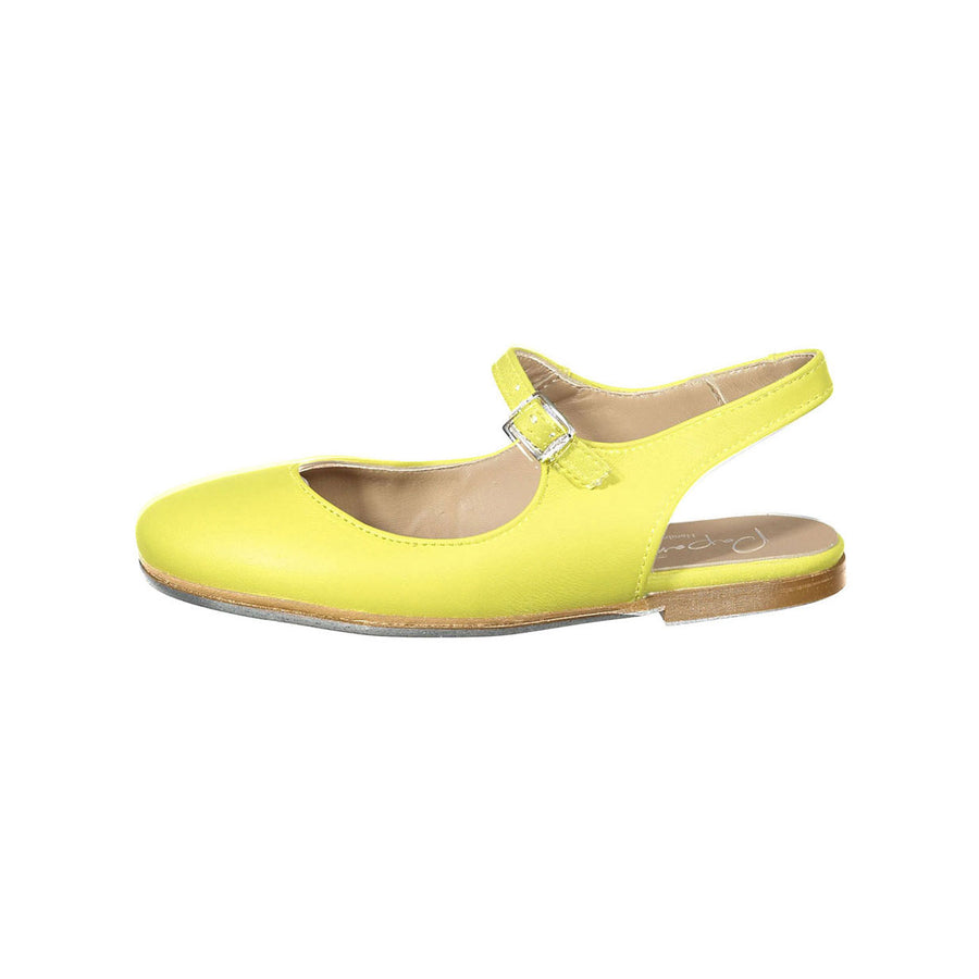 Papanatas Lemon Leather Slingback Mary Janes