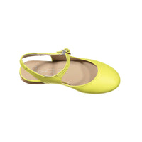 Papanatas Lemon Leather Slingback Mary Janes