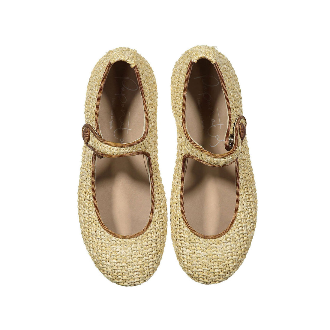 Papanatas Earthy Woven Mary Janes
